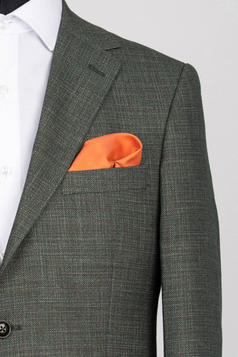 Sacou barbati slim fit verde-pepit [2]