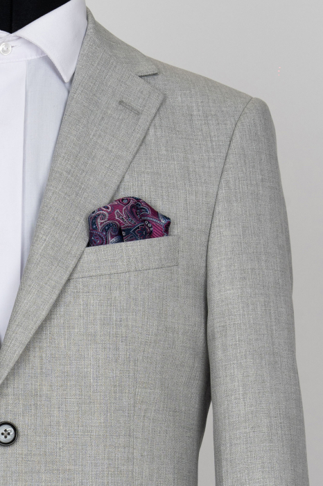 Sacou barbati slim fit gri-pepit [2]