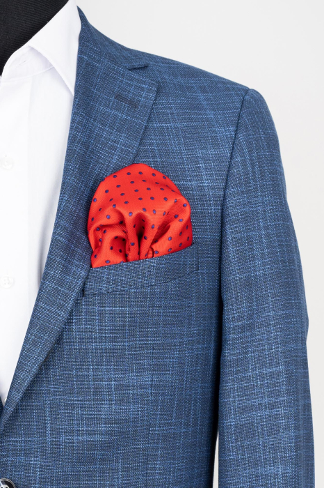 Sacou slim albastru-pepit [2]