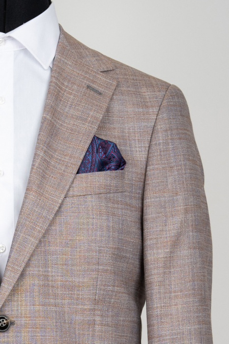 Sacou slim fit bej-pepit [2]
