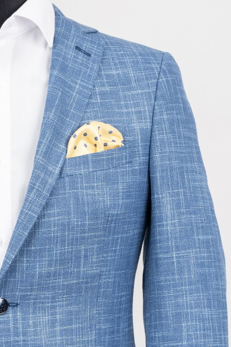 Sacou slim fit bleu pepit [2]