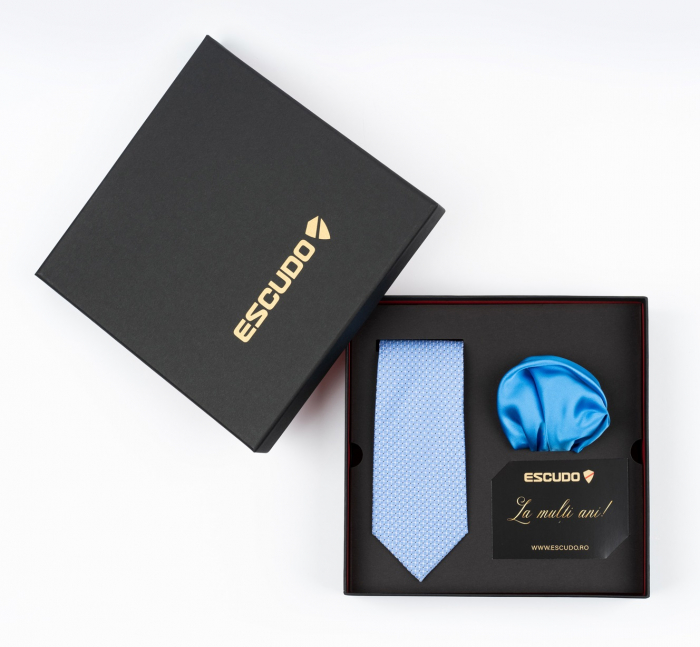 Set elegant 2 piese - cravata si batista albastra [2]