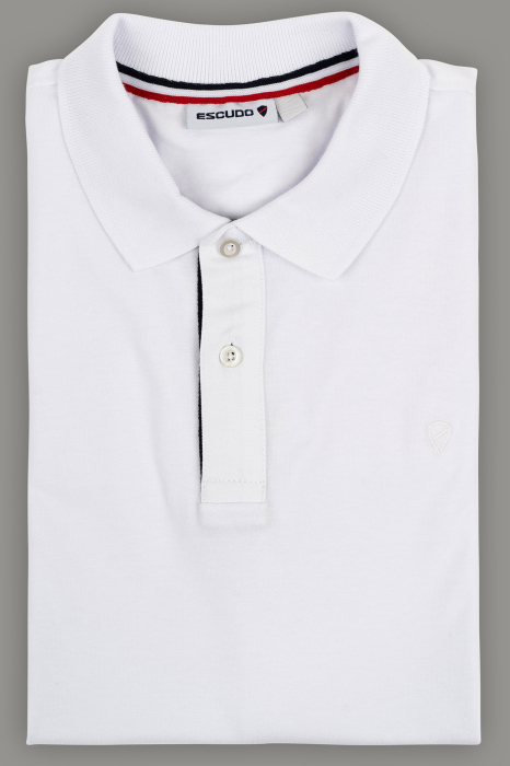 Tricou polo barbati slim fit alb [2]