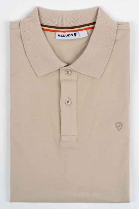 Tricou polo barbati slim fit bej [2]