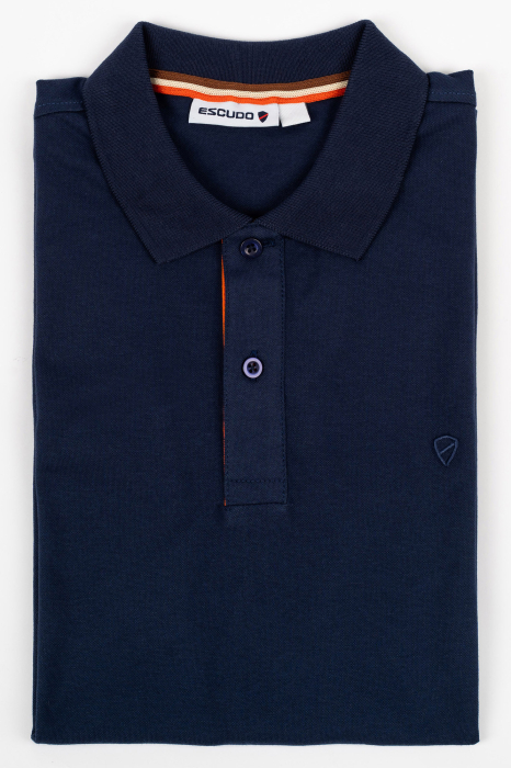Tricou polo barbati slim fit bleumarin [2]