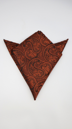 ACCESORII - Batista cărămizie cu model paisley cu accente negre