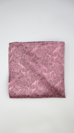 BATISTE - Batista din mătase naturală roz pudrat cu accente gri-argintii