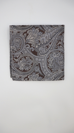 ACCESORII - Batista maro inchis cu model gri-argintiu