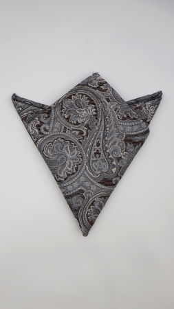 ACCESORII - Batista maro inchis cu model gri-argintiu