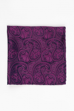 BATISTE - Batista matase naturala mov  cu model paisley bleumarin
