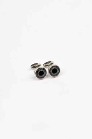 Butoni argintii cu insertie neagra [0]