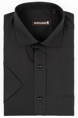 CLASICE - Camasa 2XL-4XL regular fit neagra cu maneca scurta