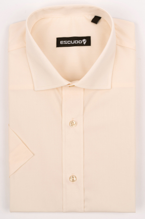 CLASICE - Camasa 2XL bej regular fit  cu maneca scurta