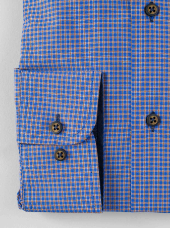 Camasa 2XL regular albastra cu carouri maro [2]