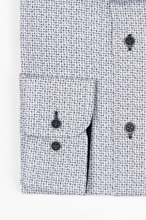 Camasa alba barbati slim fit cu imprimeuri bleumarin [1]