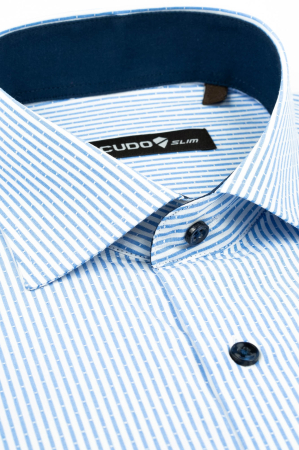 Camasa alba cu dungi albastre slim fit [1]