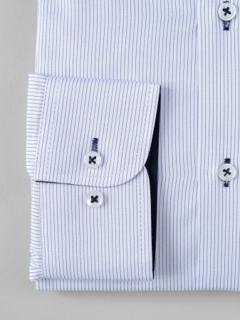 Camasa alba cu dungi bleumarin slim fit [2]