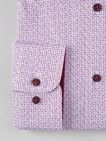 Camasa alba cu imprimeuri bordo slim fit [4]