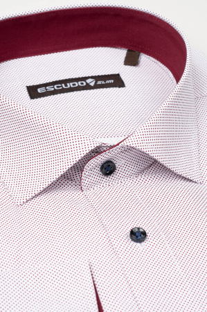 Camasa alba cu picouri visinii slim fit 2XL [1]