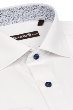 Camasa alba slim cu nasturi in contrast TALL [2]