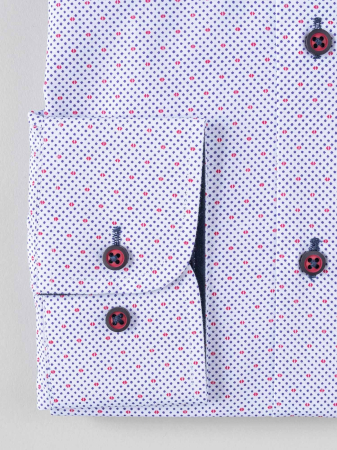 Camasa alba regular fit cu imprimeuri colorate [2]