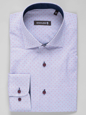 Camasa alba regular fit cu imprimeuri colorate [0]