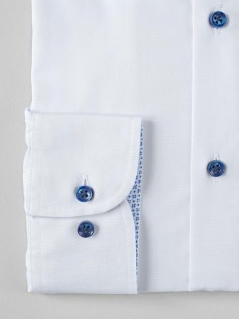 Camasa alba slim fit cu insertii albastre [4]