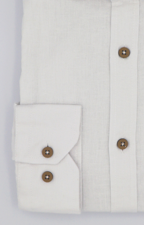 Camasa alba slim fit din in pentru barbati [4]