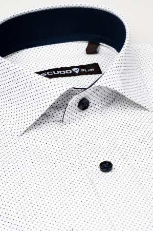 Camasa alba slim fit XS cu buline [1]