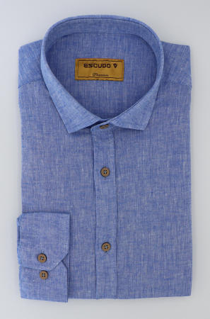 CAMASI DIN IN - Camasa albastra slim fit din in pentru barbati