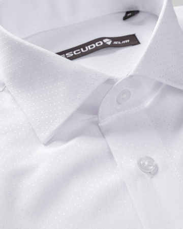 Camasa barbati alba slim fit cu picouri [1]