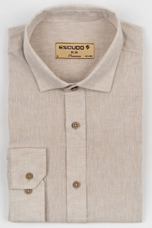 Camasa barbati bej slim fit din in PREMIUM [2]
