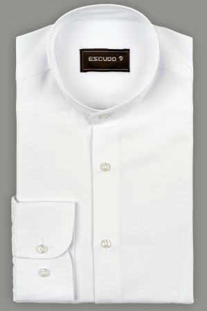 CLASICE - Camasa barbati alba slim fit - guler tunica