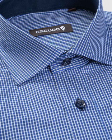 Camasa barbati cu carouri bleumarin regular fit [1]