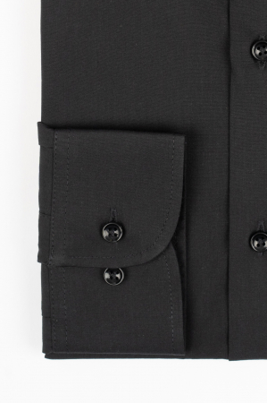 TALL - CAMASI BARBATI INALTI - Camasa barbati inalti slim fit neagra CONFORT - TALL - 2XL