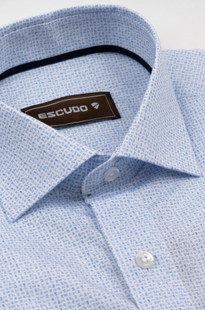 Camasa barbati inalti slim fit alba cu imprimeu albastru - TALL [2]