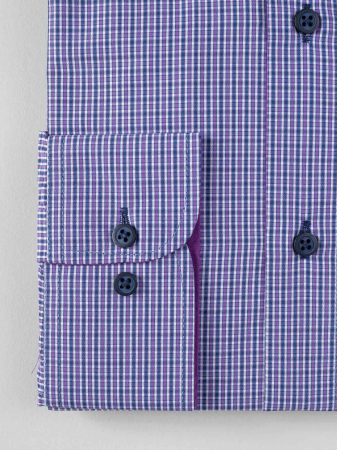 Camasa barbati mov slim fit cu carouri [2]