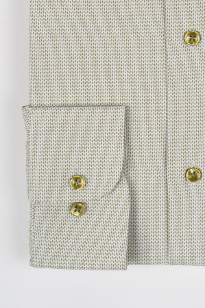 CAMASI CU IMPRIMEURI - Camasa barbati slim fit alba cu imprimeu olive