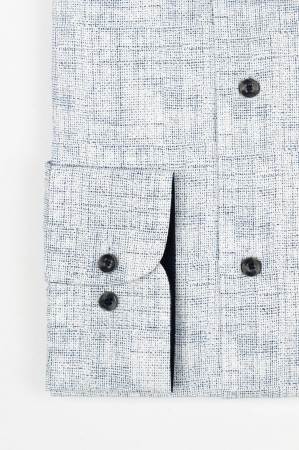 Camasa barbati regular fit alba cu imprimeu bleumarin [1]