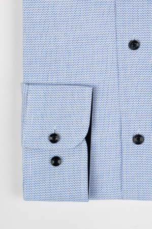CAMASI CU IMPRIMEURI - Camasa barbati regular fit alba cu imprimeu geometric bleumarin