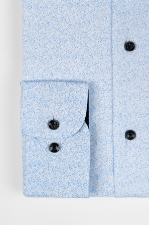 CAMASI MARIMI SPECIALE - Camasa barbati regular fit alba cu imprimeu bleu CONFORT - 2XL