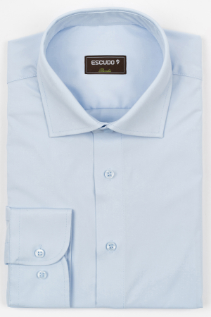 CAMASI CLASICE - Camasa barbati slim fit bleu cu BAMBUS