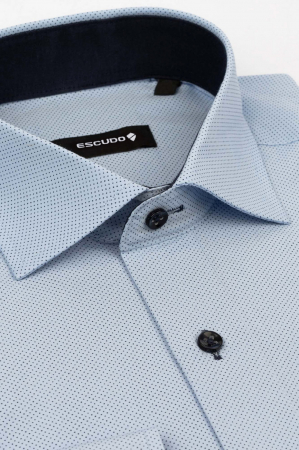 Camasa barbati regular fit bleu cu imprimeu bleumarin [2]