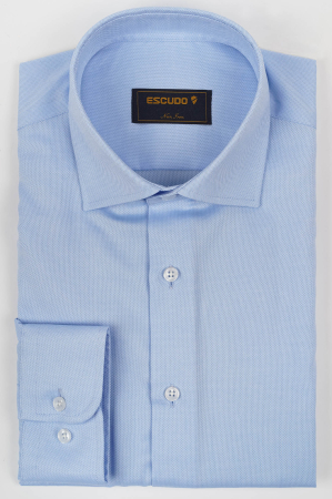 CAMASI CLASICE - Camasa barbati regular fit bleu OXFORD NON IRON
