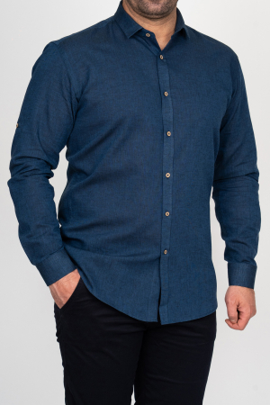 CAMASI DIN IN - Camasa barbati regular fit dark-navy din in PREMIUM
