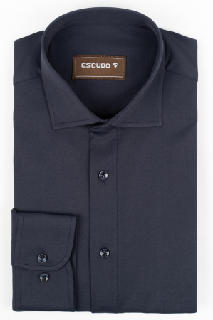 CAMASI CLASICE - Camasa barbati regular fit navy cu lycra