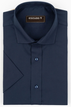 CAMASI - Camasa barbati regular fit navy cu maneca scurta