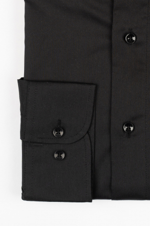 CLASICE - Camasa barbati regular fit neagra CONFORT 2XL-4XL