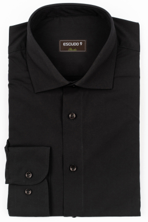 CAMASI CLASICE - Camasa barbati slim fit neagra cu BAMBUS - 2XL