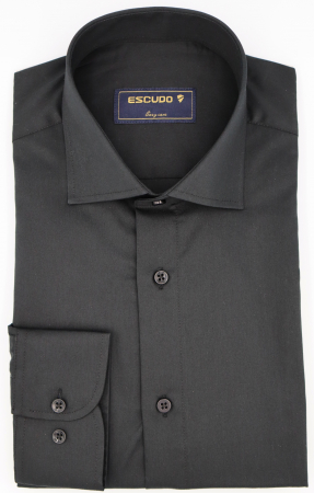 CAMASI - Camasa barbati regular fit neagra PLATINUM-EASY CARE